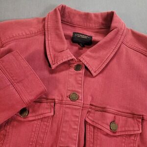Liverpool Los Angeles Womens Denim Jacket XL Red Trucker Classic Casual